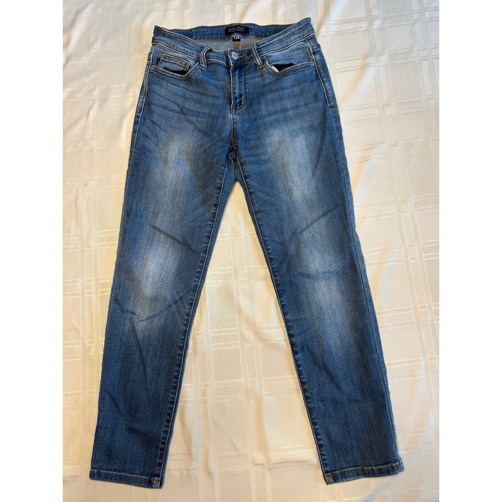Judy Blue Jeans Womens 7/28 Blue JB82103MD Slim Straight Stretch Medium Wash